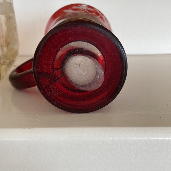 Antique Etched Glass w Stag - Picture 5 of 9